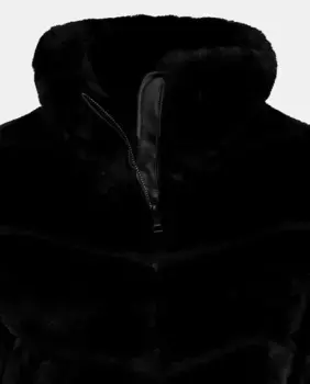 Кожаная меховая куртка с высоким воротником Tintoretto, черный