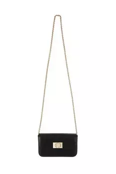 Кожаная мини-сумка 1927 на длинном ремешке Furla, черный