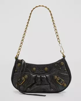 Кожаная мини-сумка через плечо Le Cagole Balenciaga