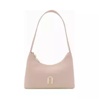 Кожаная мини-сумка на плечо с бриллиантами Furla, розовый