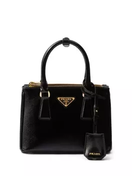 Кожаная мини-сумка Prada Galleria, черный