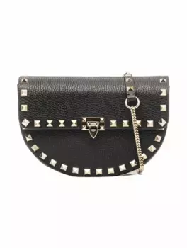 Кожаная мини-сумка Rockstud Valentino Garavani, черный
