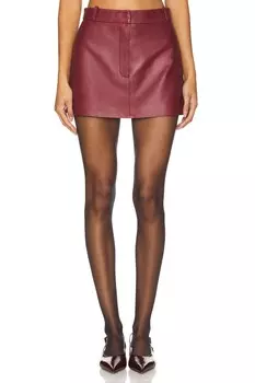 Кожаная мини-юбка Aexae, красный