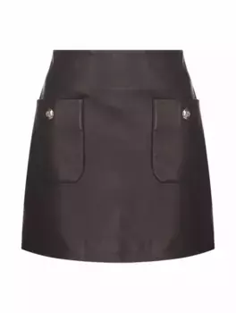 Кожаная мини-юбка Anine Bing, черный