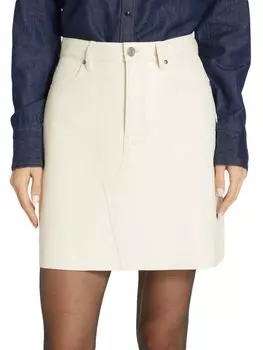 Кожаная мини-юбка Le High n Tight Frame, цвет Bone