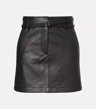 Кожаная мини-юбка Patto Sportmax, черный