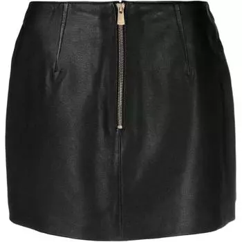 Кожаная мини-юбка PINKO, черный