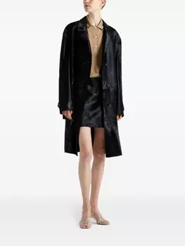 Кожаная мини-юбка Prada, черный