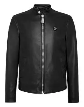 Кожаная мотокуртка PHILIPP PLEIN, черный