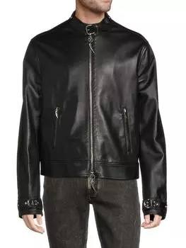 Кожаная мотокуртка Roberto Cavalli, черный