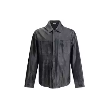 Кожаная мужская куртка Dolce & Gabbana, черный