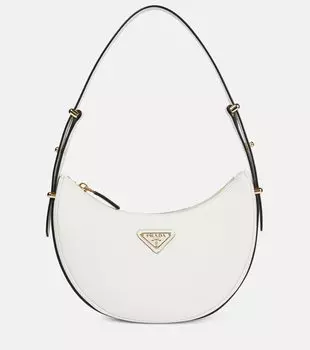 Кожаная наплечная сумка Arqu Prada, Bianco N