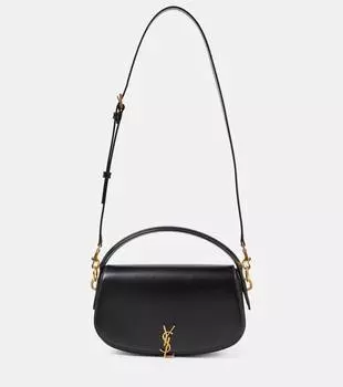 Кожаная наплечная сумка Voltaire Saint Laurent, нуар