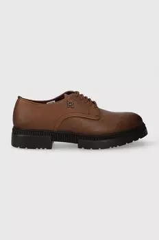 Кожаная обувь COMFORT CLEATED THERMO LTH SHOE Tommy Hilfiger, коричневый