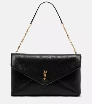 Кожаная плечевая сумка Cassandre XXL Saint Laurent, нуар