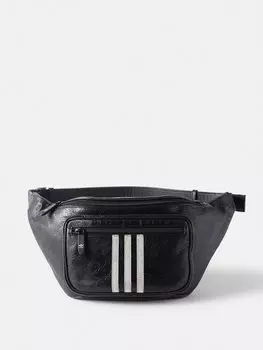 Кожаная поясная сумка adidas x-класса Balenciaga, черный