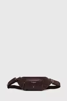 Кожаная поясная сумка Aeronautica Militare, коричневый