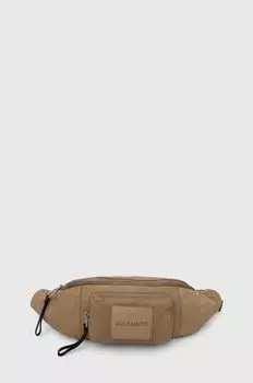 Кожаная поясная сумка AllSaints, зеленый