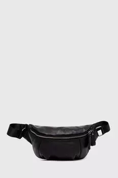 Кожаная поясная сумка Answear Lab, черный