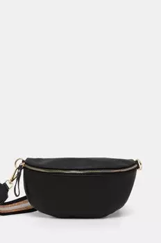 Кожаная поясная сумка Answear Lab, черный