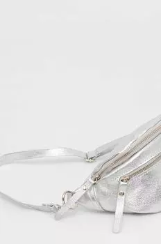 Кожаная поясная сумка Answear Lab, серебряный