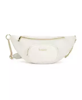 Кожаная поясная сумка белого цвета. Kazar, белый