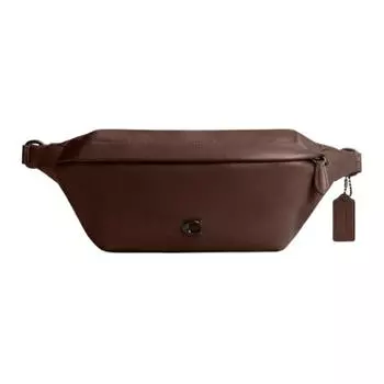 Кожаная поясная сумка большого размера для женщин, цвет клен COACH
