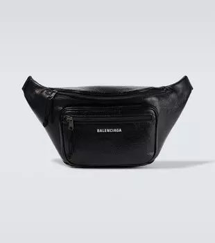 Кожаная поясная сумка Explorer Balenciaga, черный