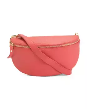 Кожаная поясная сумка Made In Italy Viola Castellani, цвет Barbie