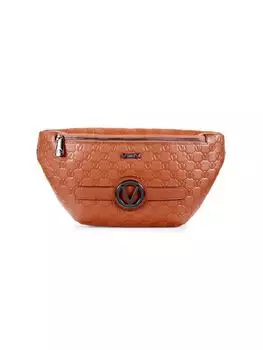 Кожаная поясная сумка Mickey с монограммой Mario Valentino, цвет Cinnamon