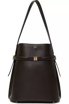Кожаная поясная сумка-ведро Toteme, цвет bark