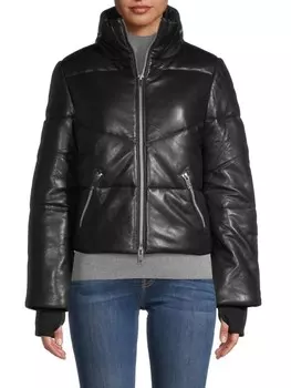 Кожаная пуховая куртка edwina lamb Walter Baker Mocha