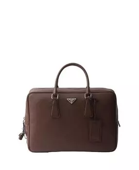 Кожаная рабочая сумка Prada, коричневый