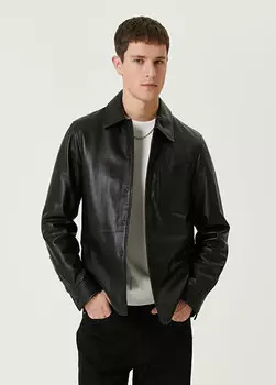 Кожаная рубашка Academia, черный
