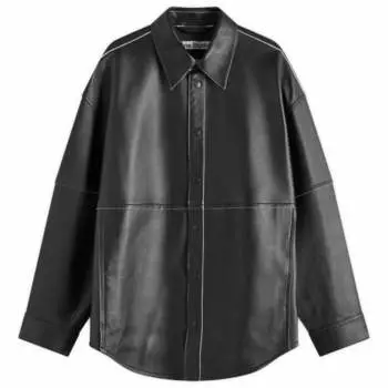 Кожаная рубашка Acne Studios, черный