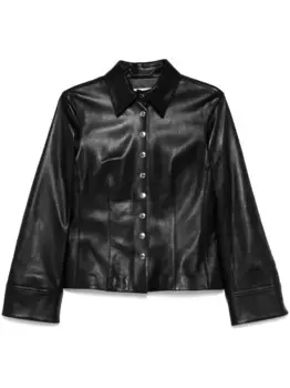 Кожаная рубашка Alexander McQueen, черный