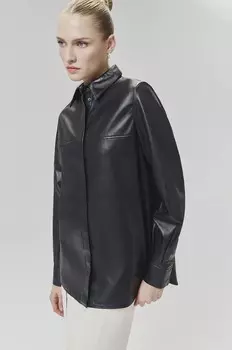 Кожаная рубашка Answear Lab, черный