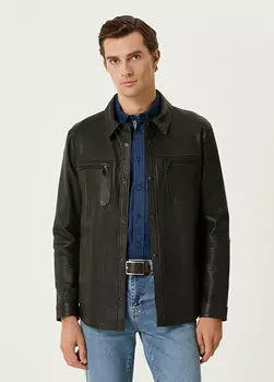 Кожаная рубашка Beymen Club, черный