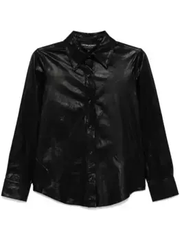Кожаная рубашка Cynthia Rowley, черный