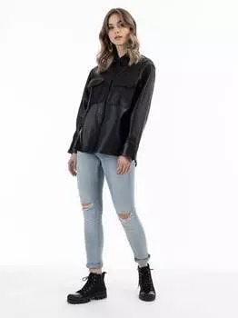 Кожаная рубашка Dreimaster, черный