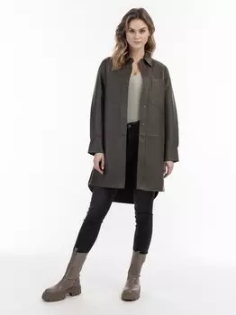 Кожаная рубашка Dreimaster, коричневый