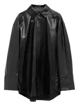 Кожаная рубашка LOEWE, черный