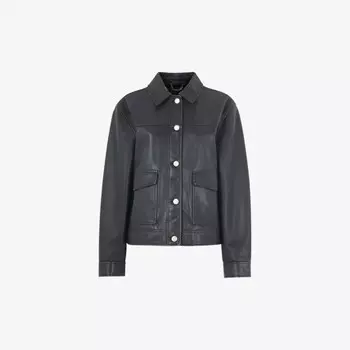 Кожаная рубашка Natia с накладными карманами Whistles, черный