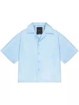 Кожаная рубашка свободного кроя Purple Brand, синий