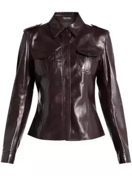 Кожаная рубашка TOM FORD, красный