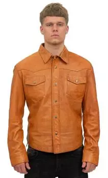 Кожаная рубашка в стиле ретро, джинсовая куртка-Пекин Infinity Leather, коричневый