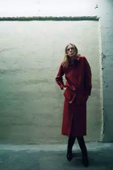 Кожаная рубашка ZARA, красный