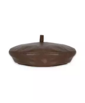 Кожаная шапка на хлопковой подкладке Ruslan Baginskiy, коричневый