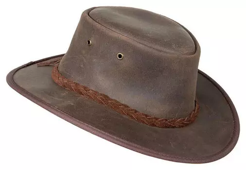 Кожаная шляпа Barmah, коричневый
