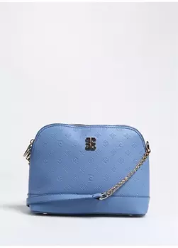 Кожаная синяя женская сумка через плечо Pierre Cardin